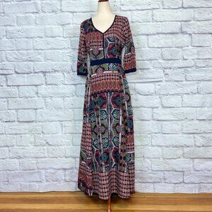 Anthropologie Chloe Oliver Patchwork Midi Dress